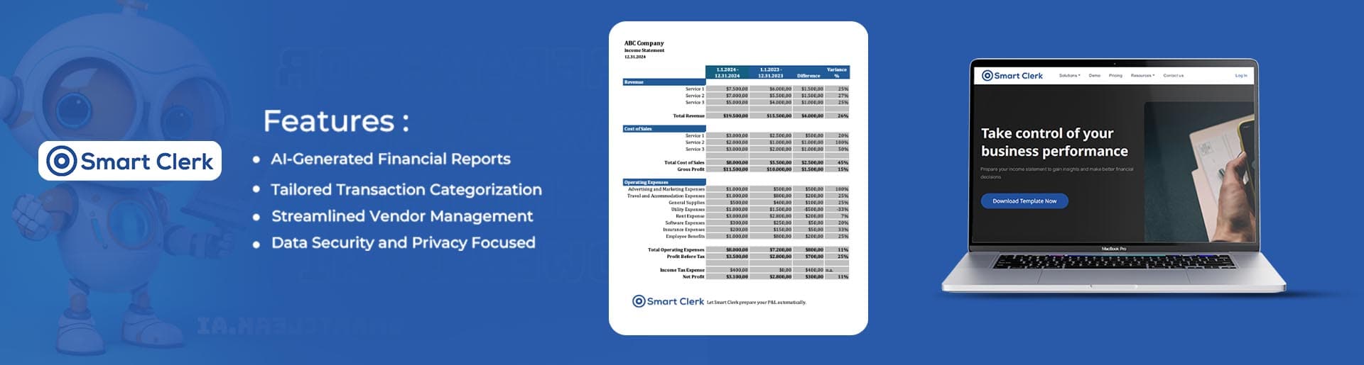 Smart Clerk intelligent bookkeeping solution by Plex Bit