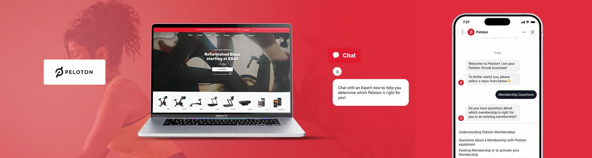 Smart chatbot helps users shop and join classes.